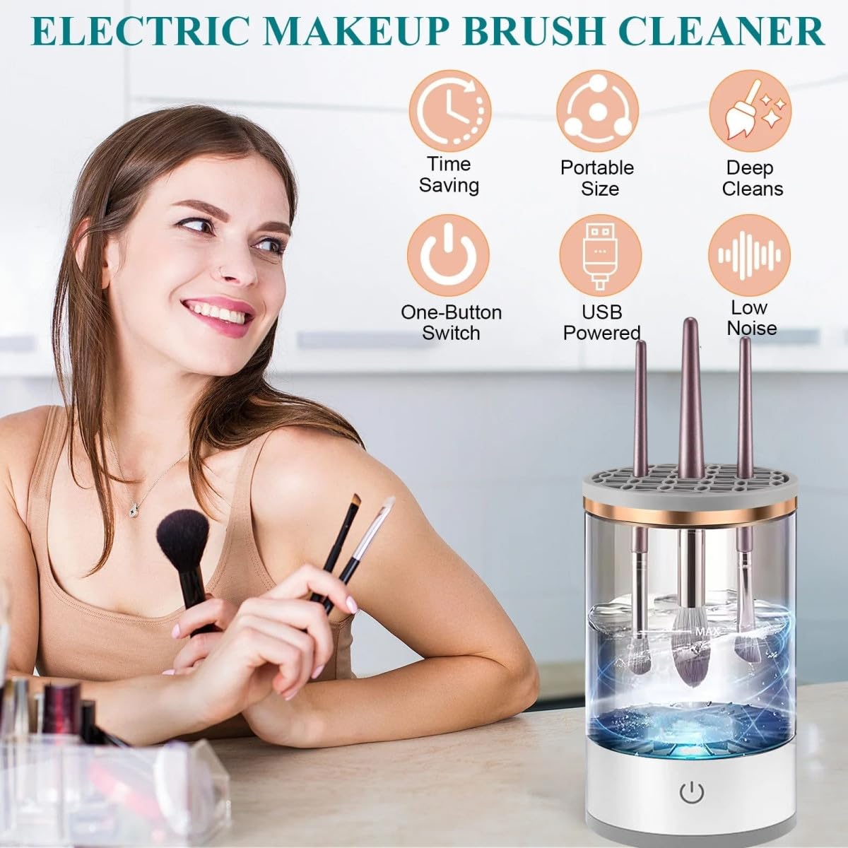 Brushly™ Limpiador de brochas electrico